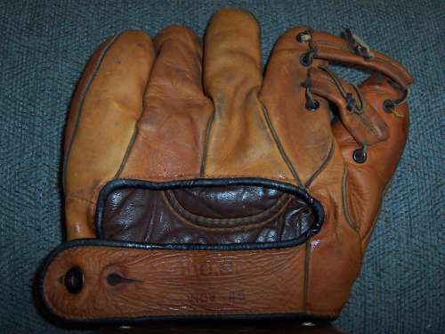 OK Brown Softball Glove Back